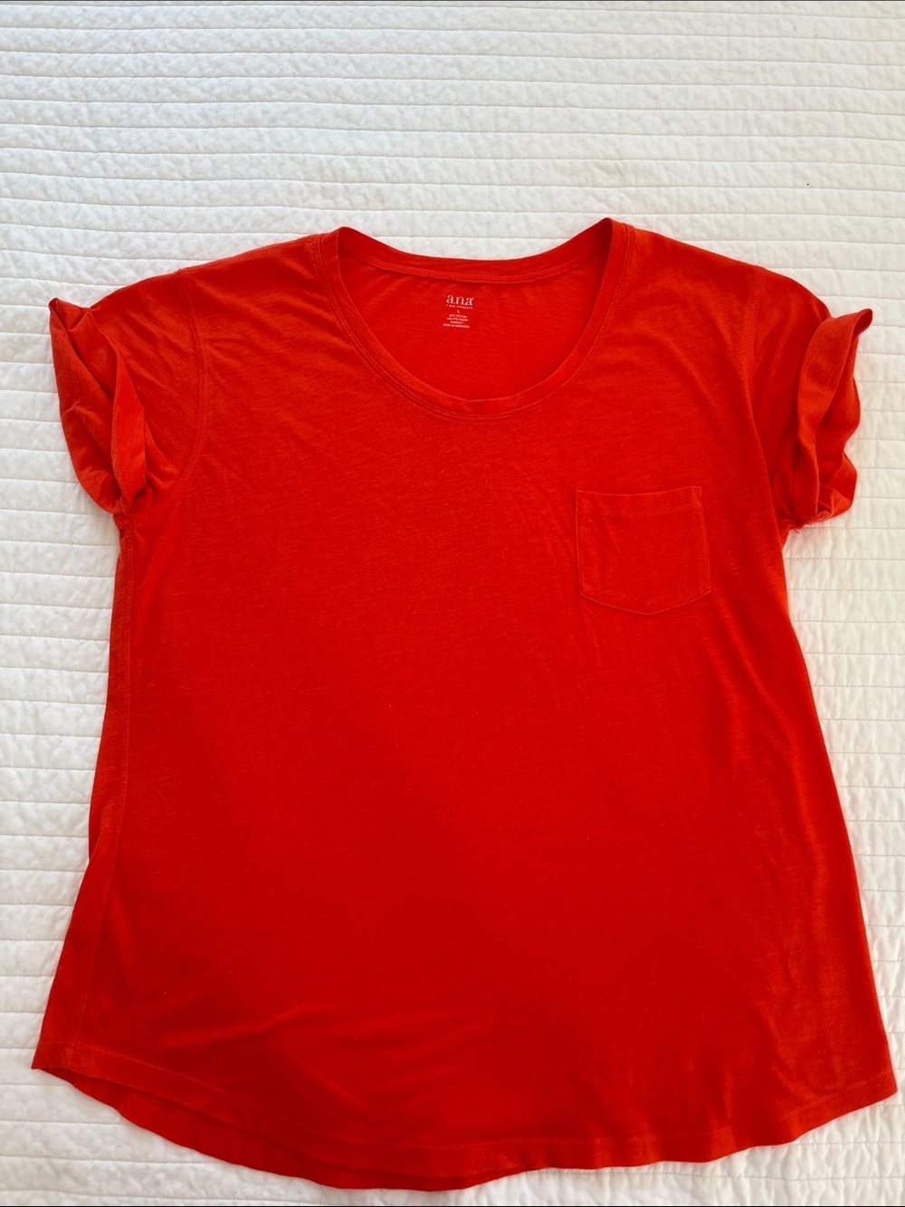 a.n.a Bright Orange Short Sleeve Pocket Tee
